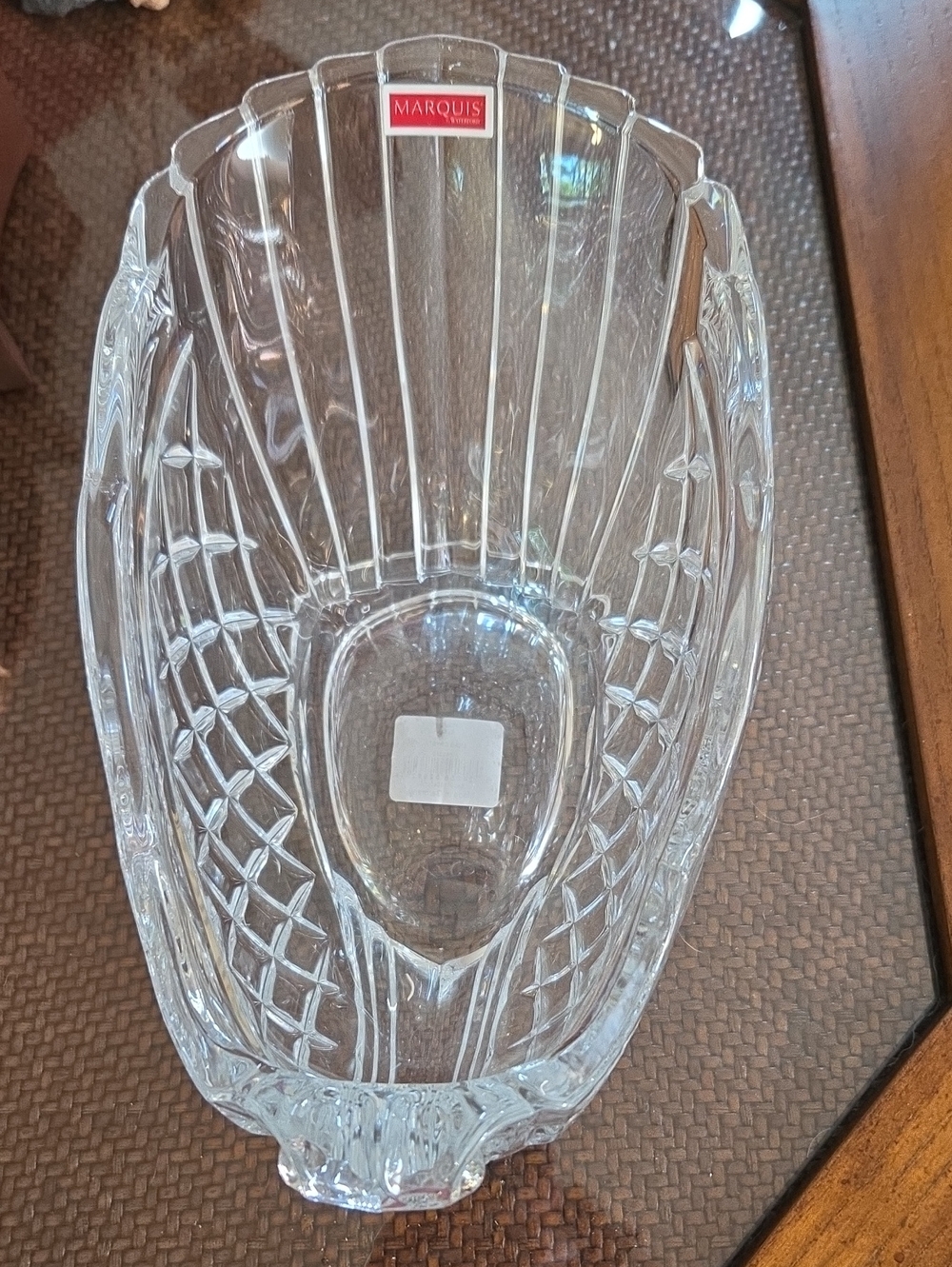 Marquise Clear Crystal Cut Glass Decorative Bowl - Holiday Sleigh